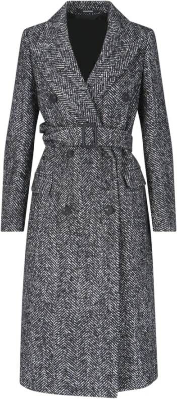 Tagliatore Belted Coats Zwart Dames