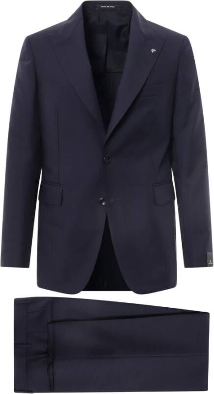 Tagliatore Blauw Dubbelbreasted Pak Blauw Heren