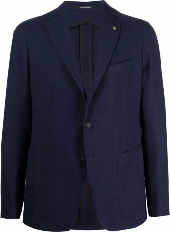 Tagliatore Geknoopte Blazer Blue Heren