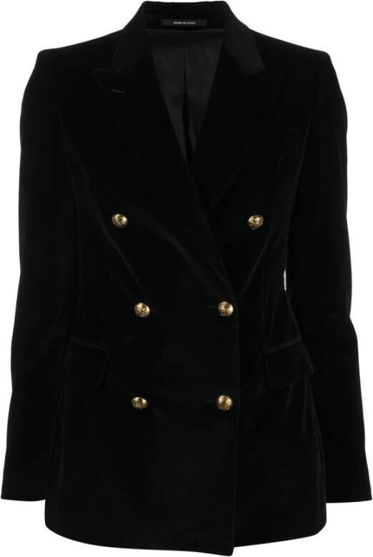 Tagliatore Stijlvolle Dubbelrij Blazer Zwart Black Dames