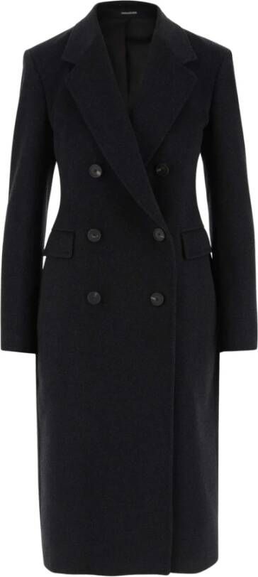 Tagliatore Kasjmier Dubbelrijige Jas Antraciet Black Dames
