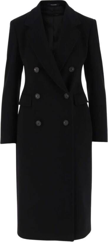 Tagliatore Klassieke Zwarte Dubbelrijige Jas Black Dames