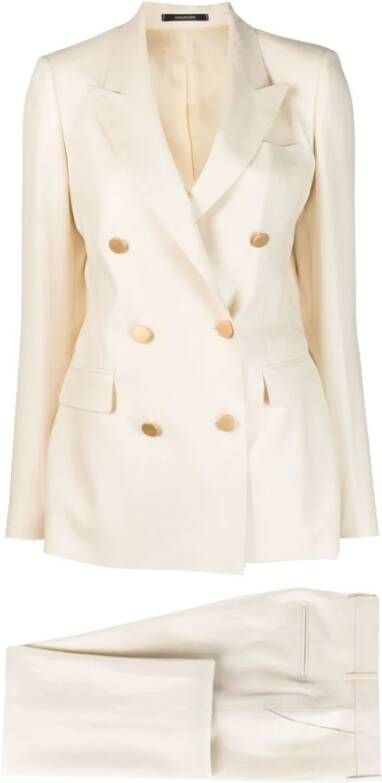 Tagliatore Double-Breasted suit Beige Dames