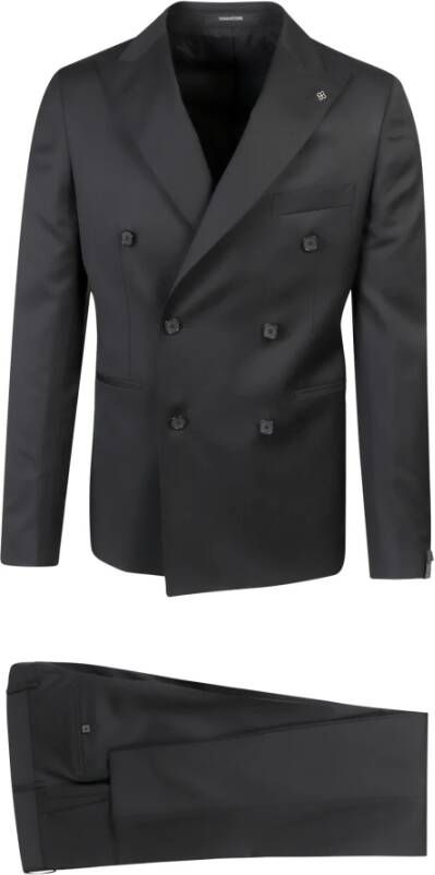 Tagliatore Double Breasted Suit Zwart Heren