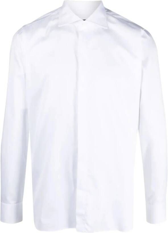 Tagliatore Verrijk je formele garderobe met een wit katoenen overhemd White Heren