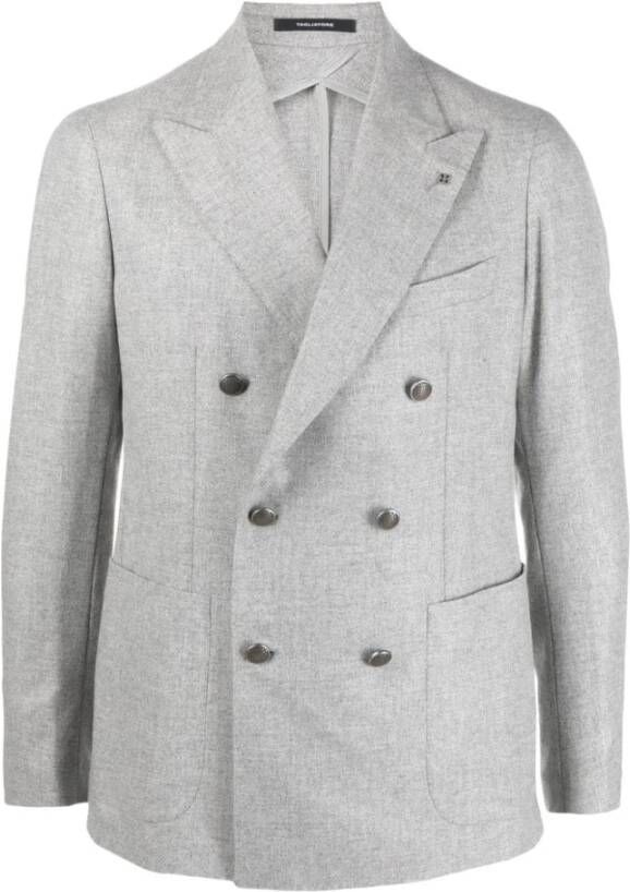 Tagliatore Grijze Blazer van Wol-Kasjmiermix Grijs Heren
