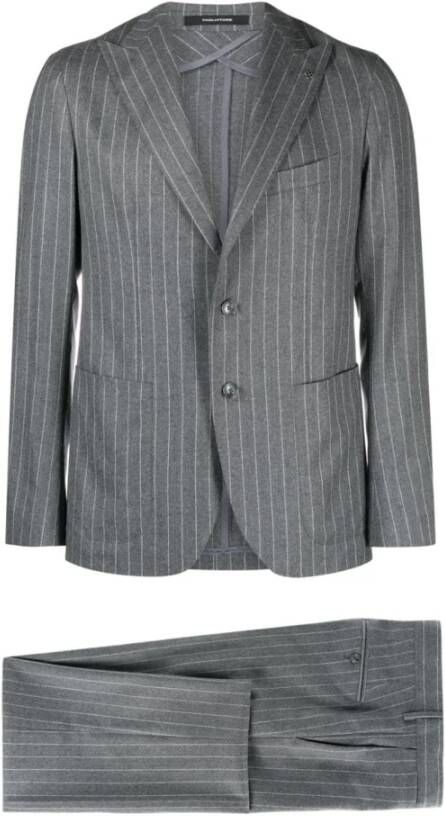 Tagliatore Grijze Pinstripe Wollen Pak Gray Heren