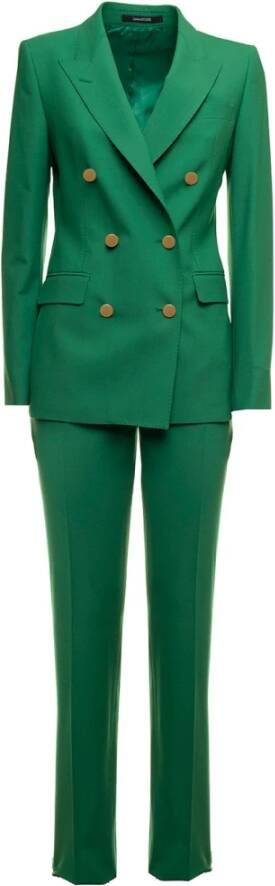 Tagliatore Groene Blazer en Broek Set Green Dames