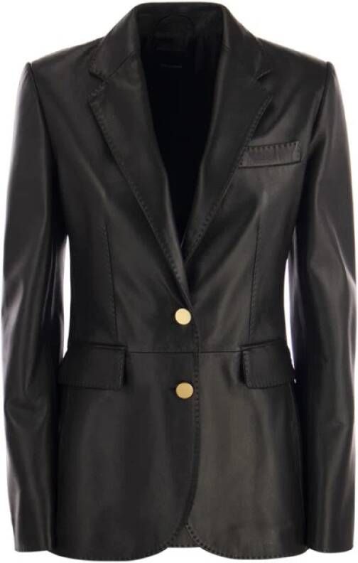 Tagliatore Lamsvacht blazer jasje Zwart Dames