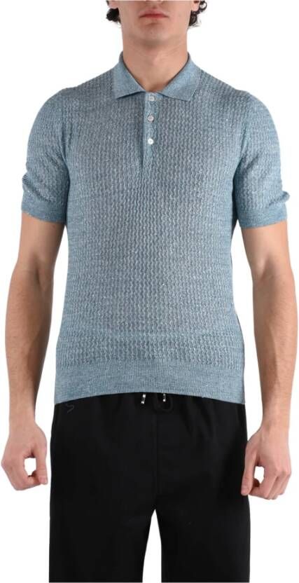 Tagliatore Polo Shirts Blauw Heren