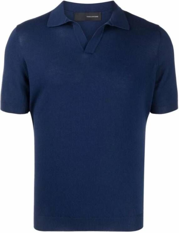 Tagliatore Polo Shirts Blauw Heren