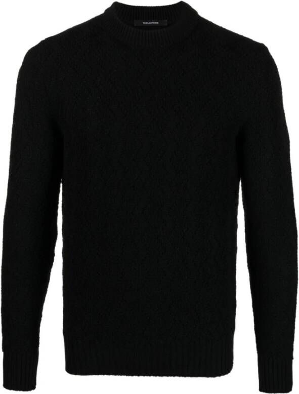 Tagliatore 0205 Zwarte Sweaters Black Heren