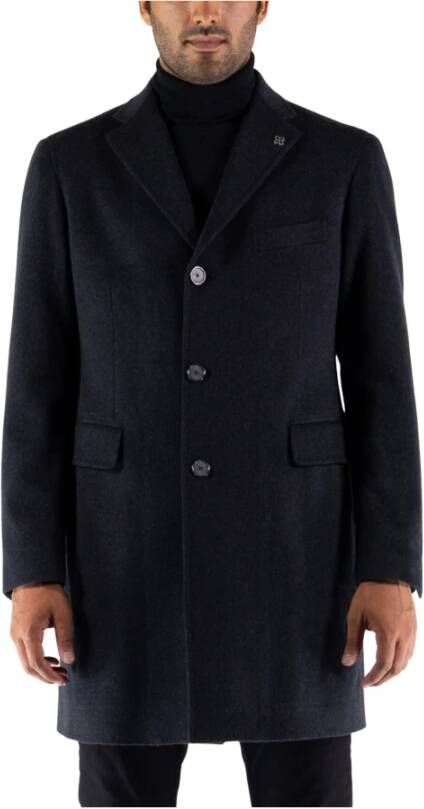 Tagliatore Single-Breasted Coats Blauw Heren