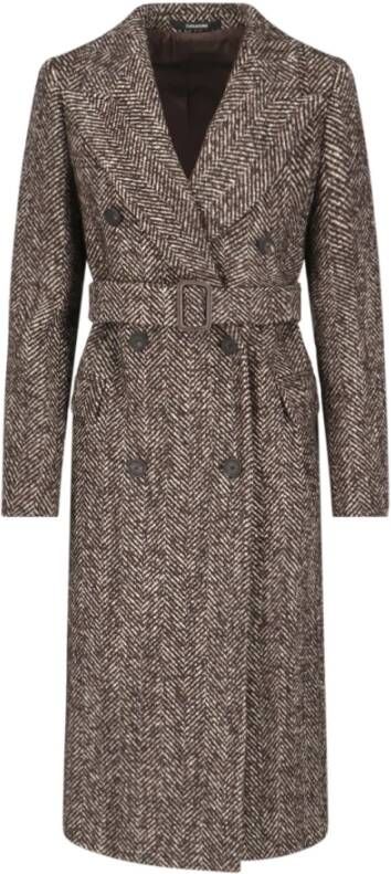 Tagliatore Single-Breasted Coats Bruin Dames