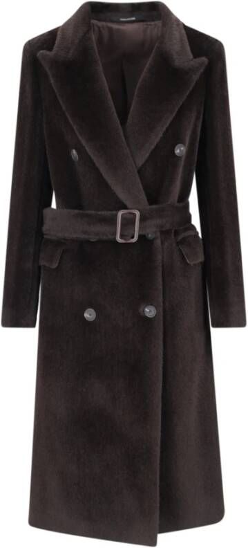 Tagliatore Single-Breasted Coats Bruin Dames
