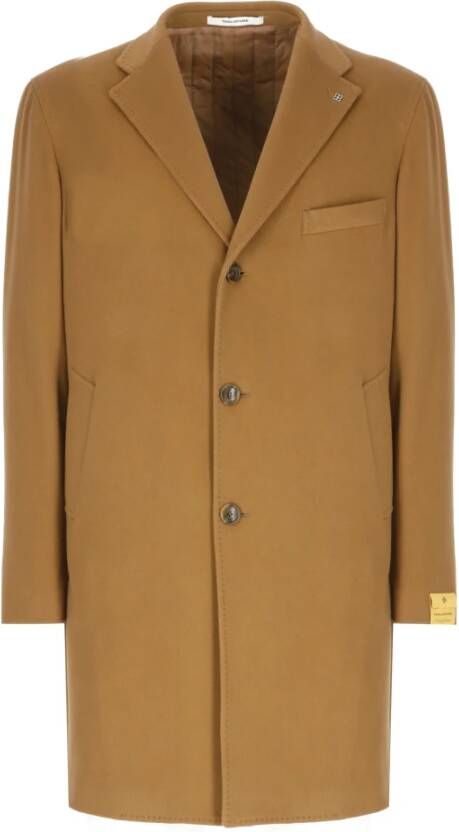 Tagliatore Single-Breasted Coats Bruin Heren
