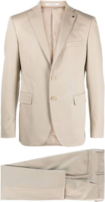 Tagliatore Single Breasted Suits Beige Heren