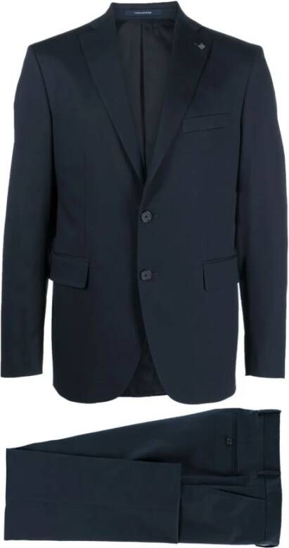 Tagliatore Middernachtblauw enkellags pak Blue Heren