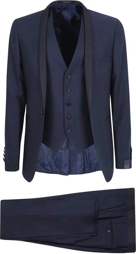 Tagliatore Single Breasted Suits Blauw Heren