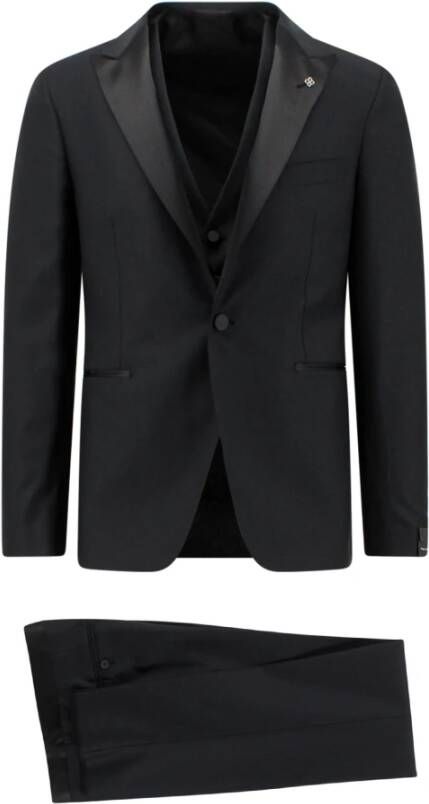 Tagliatore Single Breasted Suits Zwart Heren