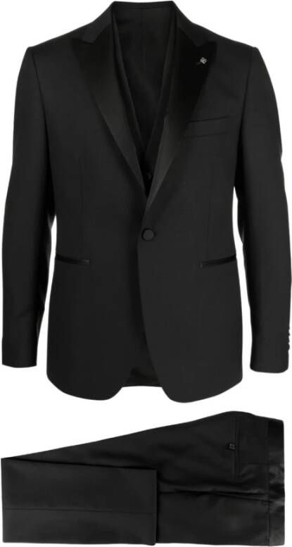 Tagliatore Single Breasted Suits Zwart Heren