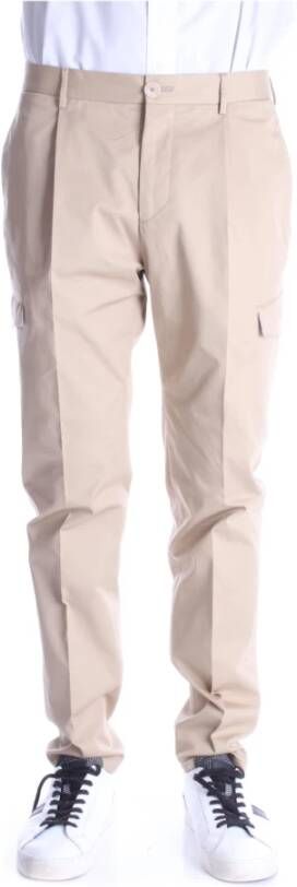 Tagliatore Beige Slim-Fit Broek Beige Heren