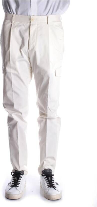 Tagliatore Crème Slim-Fit Broek Beige Heren