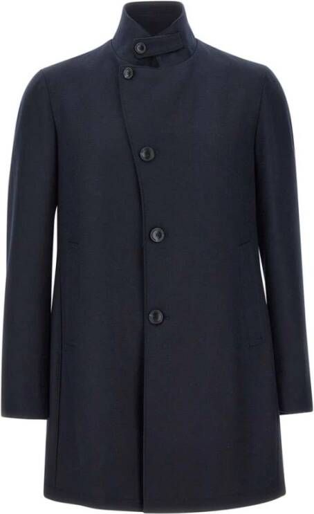 Tagliatore Single-Breasted Coats Blauw Heren