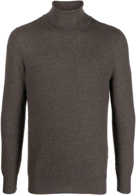 Tagliatore Grijze Trui van Textuurwol Gray Heren