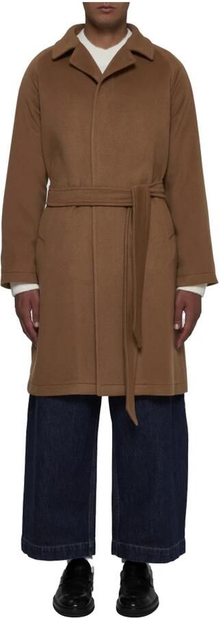Tagliatore Kameel Cashmere Jas met Riem Brown Heren - Foto 3