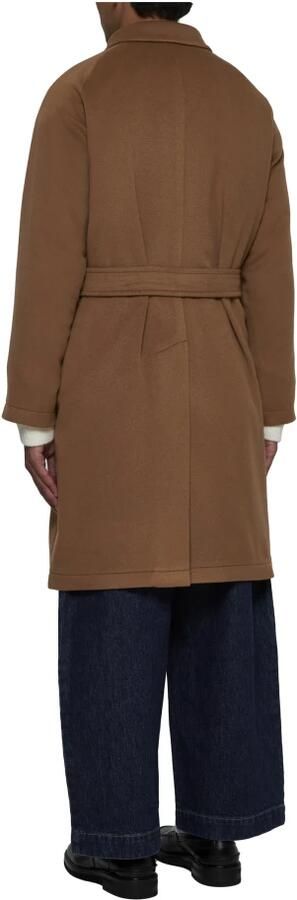 Tagliatore Kameel Cashmere Jas met Riem Brown Heren - Foto 4