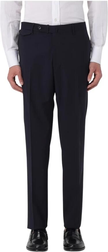 Tagliatore Wollen Broek Blue Heren
