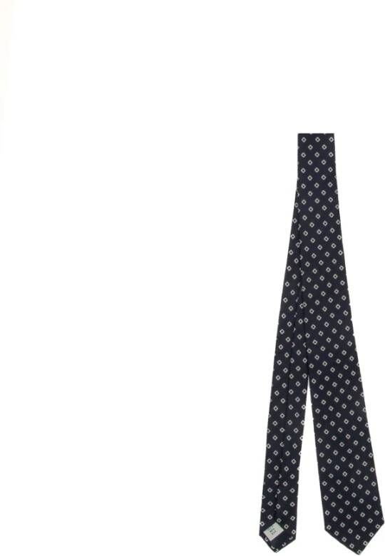 Tagliatore Blauwe Zijden Stropdas Klassiek Design Tie-Cpet19 Black Heren