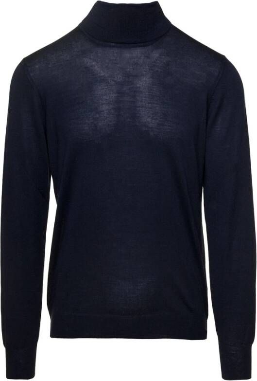 Tagliatore Luxe Turtleneck Sweater Blue Heren