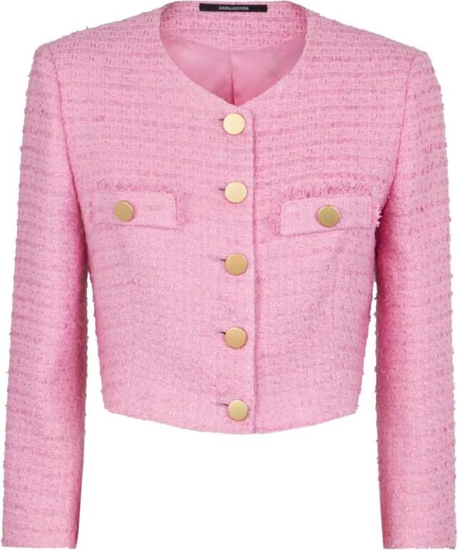 Tagliatore Exclusieve Rosy Tweed Jas Pink Dames
