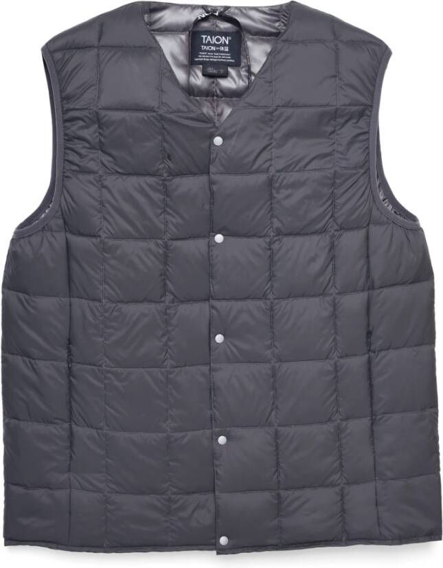 Taion Geknoopte V-hals Jas Gray Heren