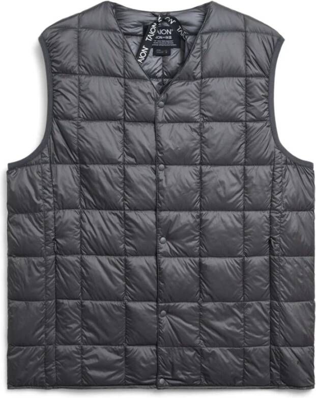 Taion Mouwloze V-Hals Jas met Geknoopt Interieur Gray Heren