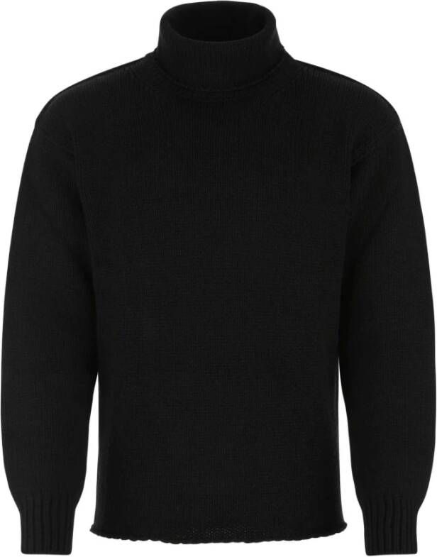 Ten C Black Wool Blend Sweater Zwart Heren