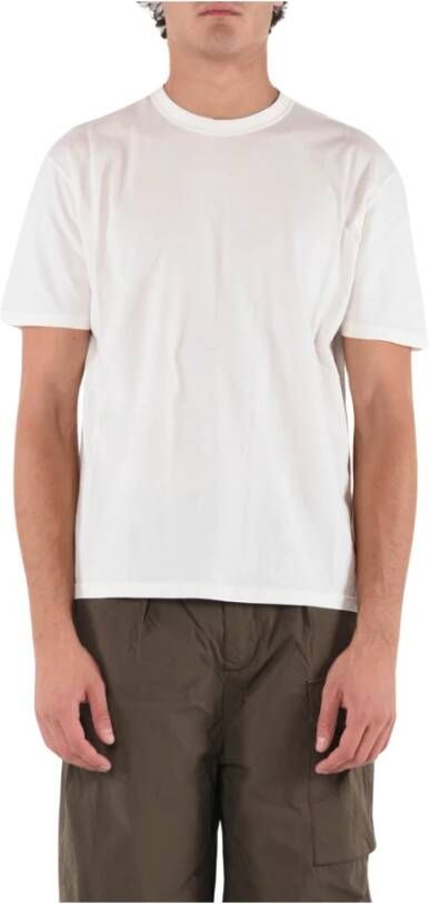 Ten C Katoenen T-shirt met Patch Logo White Heren