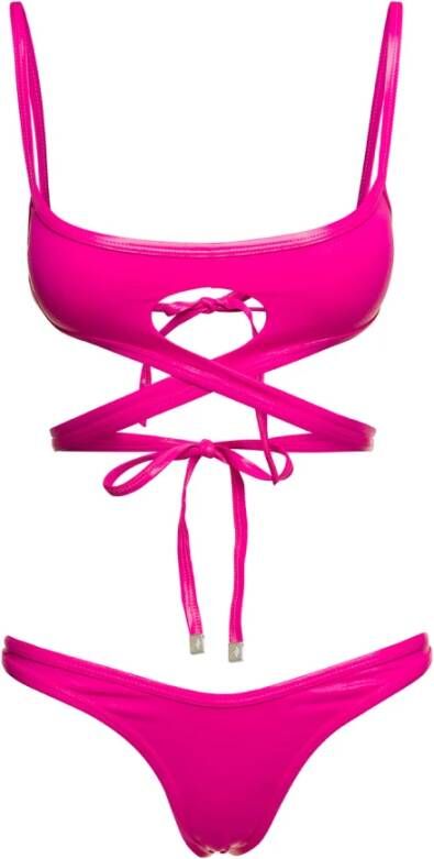 The Attico Fuchsia Squareeck Bikini Set Pink Dames