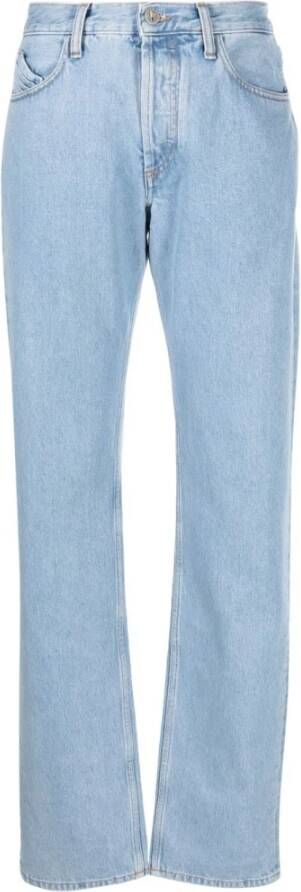The Attico Blauwe Denim High-Waisted Straight Leg Jeans Blue Dames