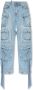 The Attico Blauwe Canvas Jeans met Uitgesneden Details Blue Dames - Thumbnail 1