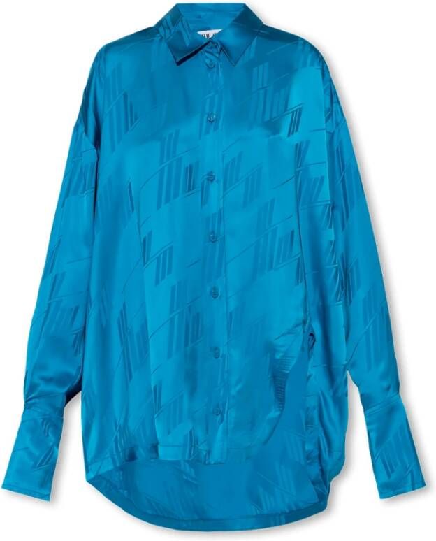 The Attico Diana oversized shirt Blauw Dames