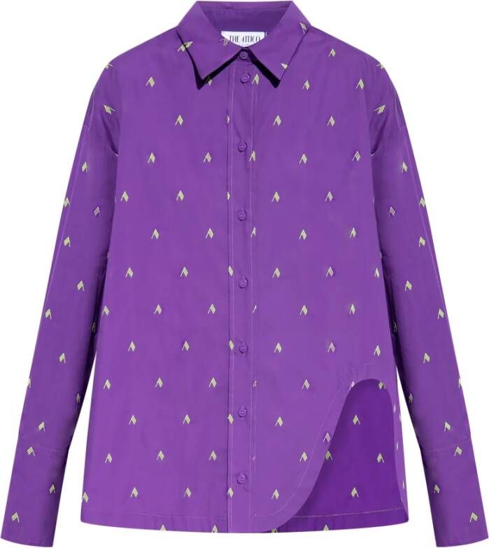 The Attico Diana oversized shirt Purple Dames