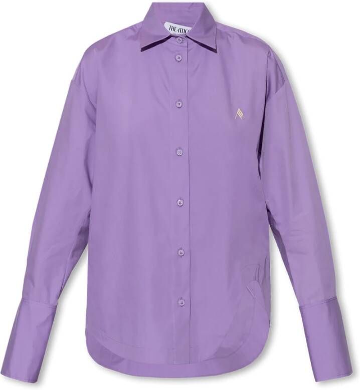 The Attico Eliza shirt met logo Purple Dames