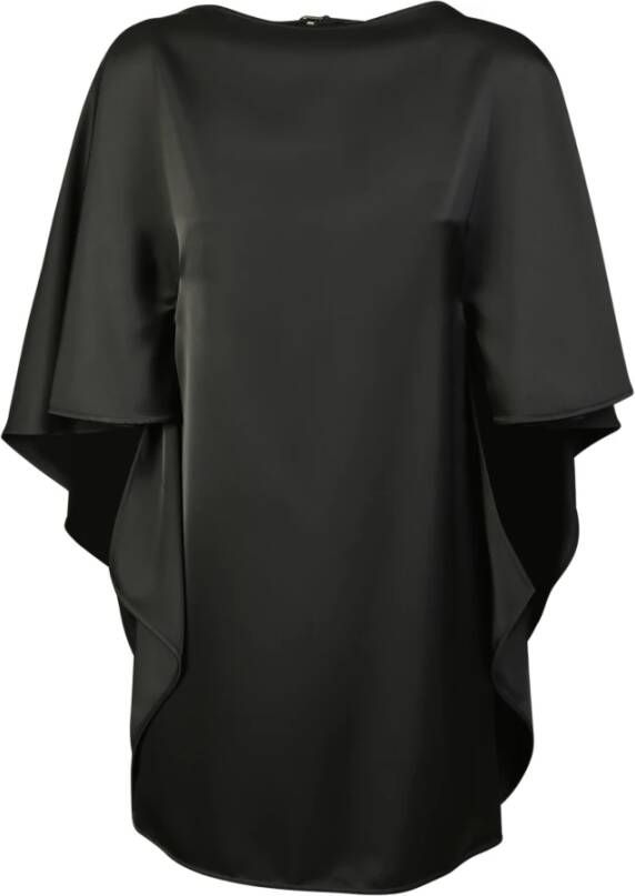 The Attico Gedrapeerde mini -jurk met open rug Zwart Dames