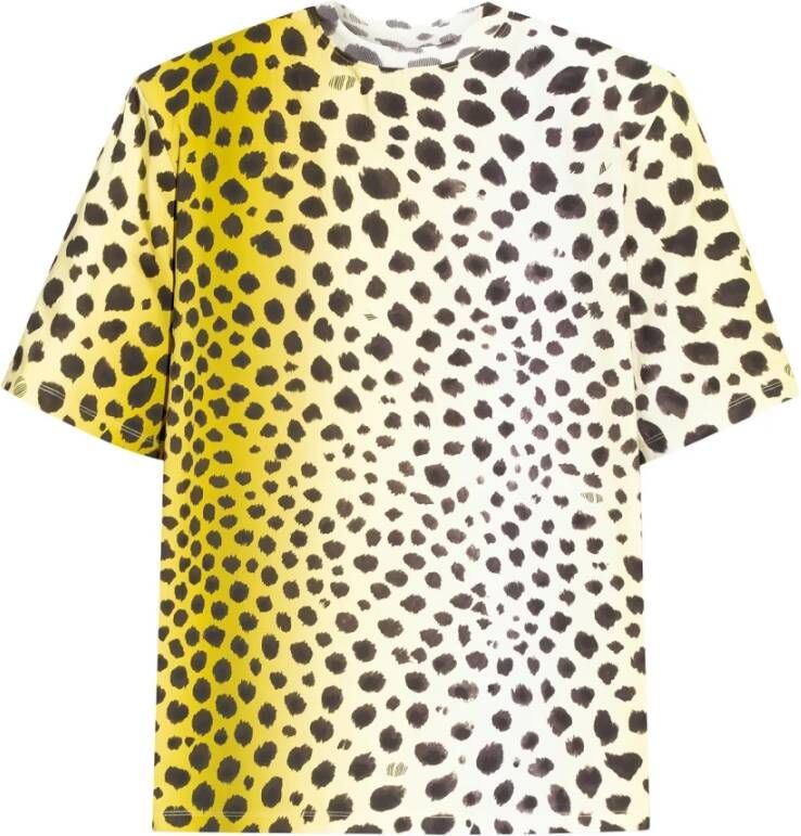 The Attico Cheetah Print Jersey T-Shirt Multicolor Dames