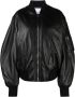The Attico Luxe Zwarte Lamb Leren Oversized Bomberjack Black Dames - Thumbnail 1
