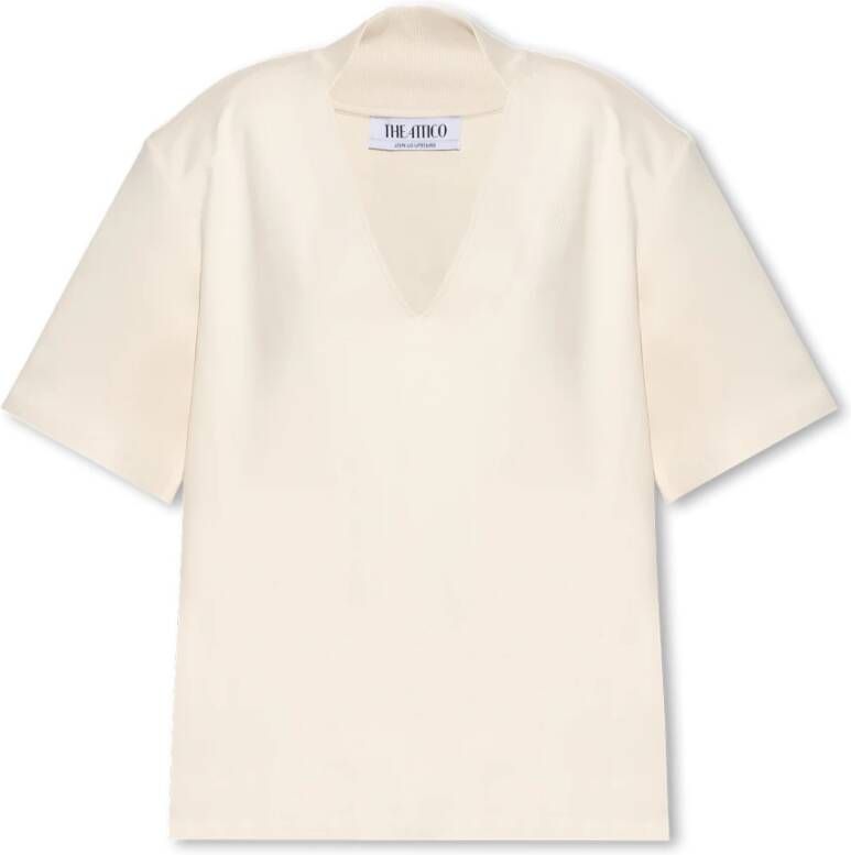 The Attico Oversized T-shirt Beige Dames