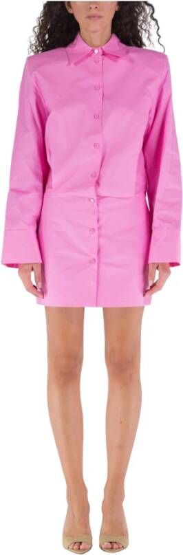 The Attico Shirt Dresses Roze Dames